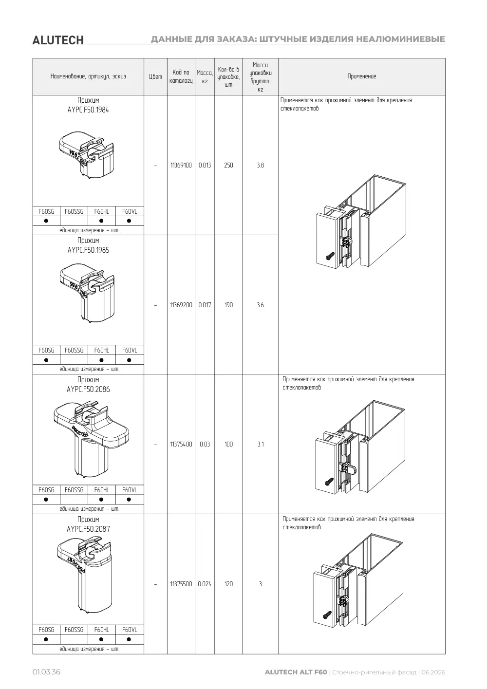 Технический каталог ALT F60 SG — страница 01.03.36