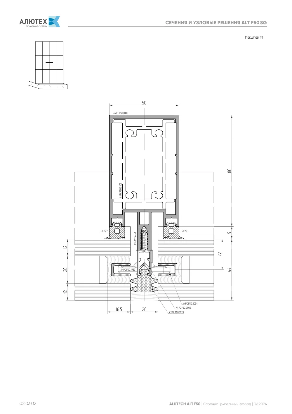 Фасадная система, ALT F50 SG (модификации) — страница 02.03.2