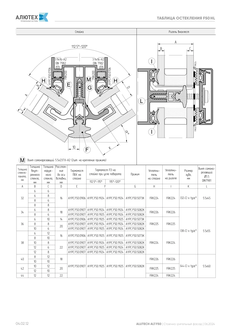 Фасадная система, ALT F50 SG (модификации) — страница 04.02.12