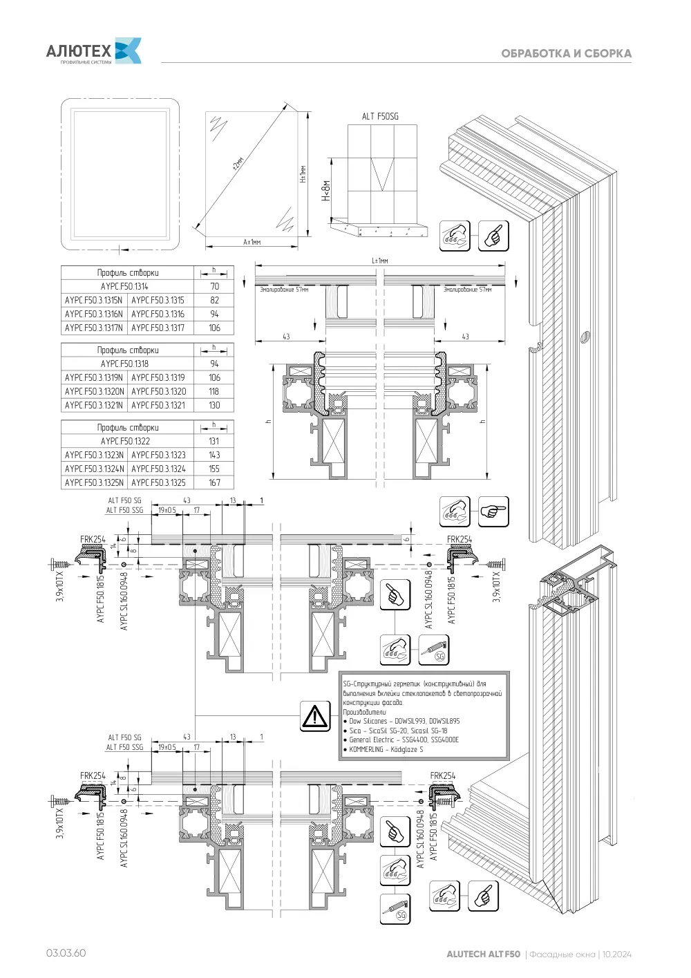 Фасадные окна ALT F50FW — страница 03.03.60