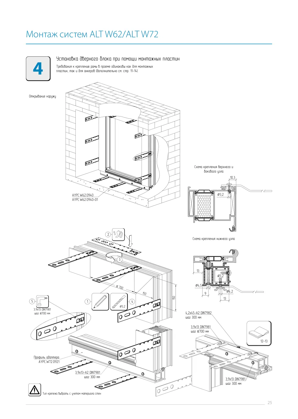 Инструкция по монтажу ALT W62/W72 — страница p25