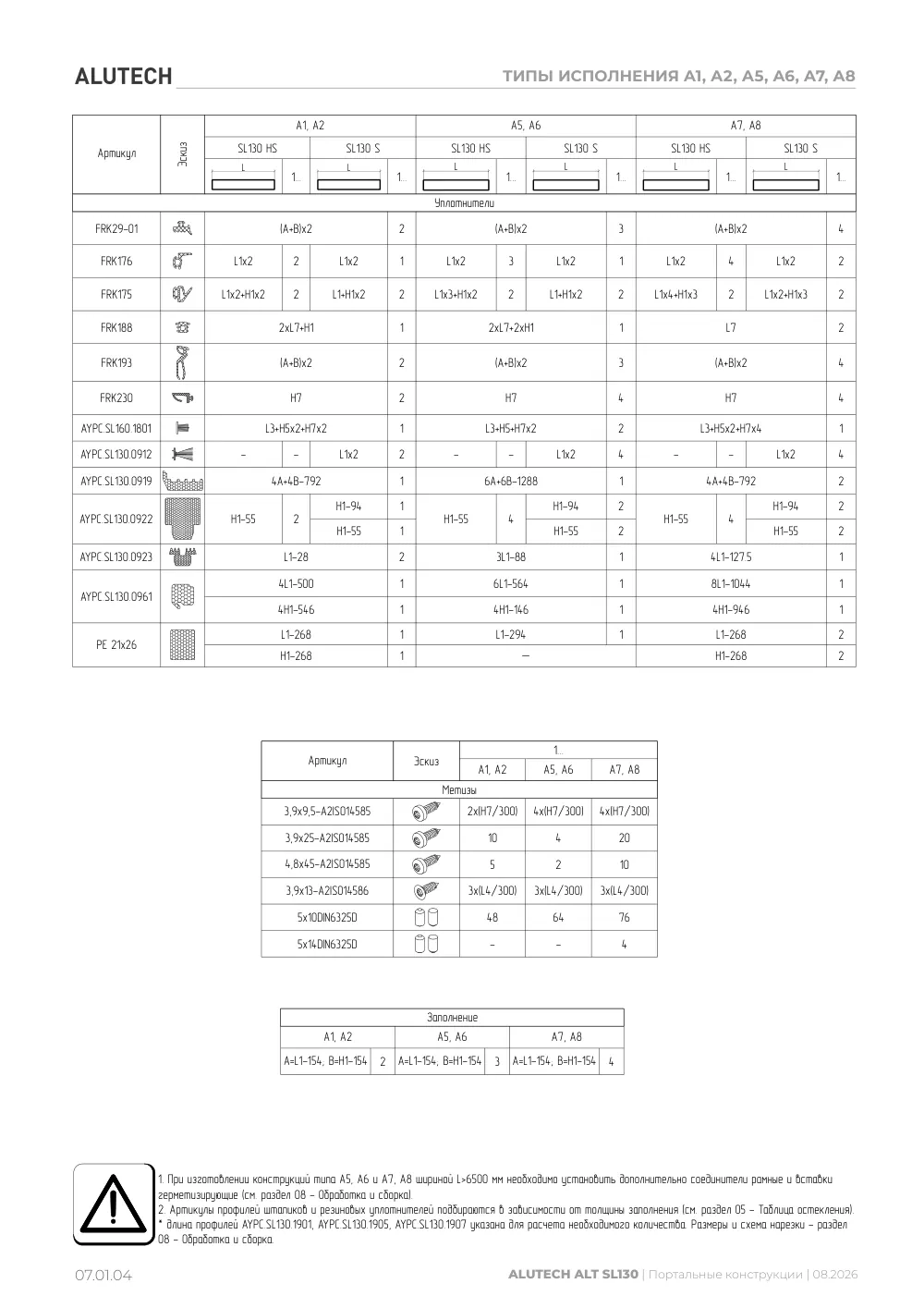 NEW! Технический каталог ALT SL130 — страница 07.01.4