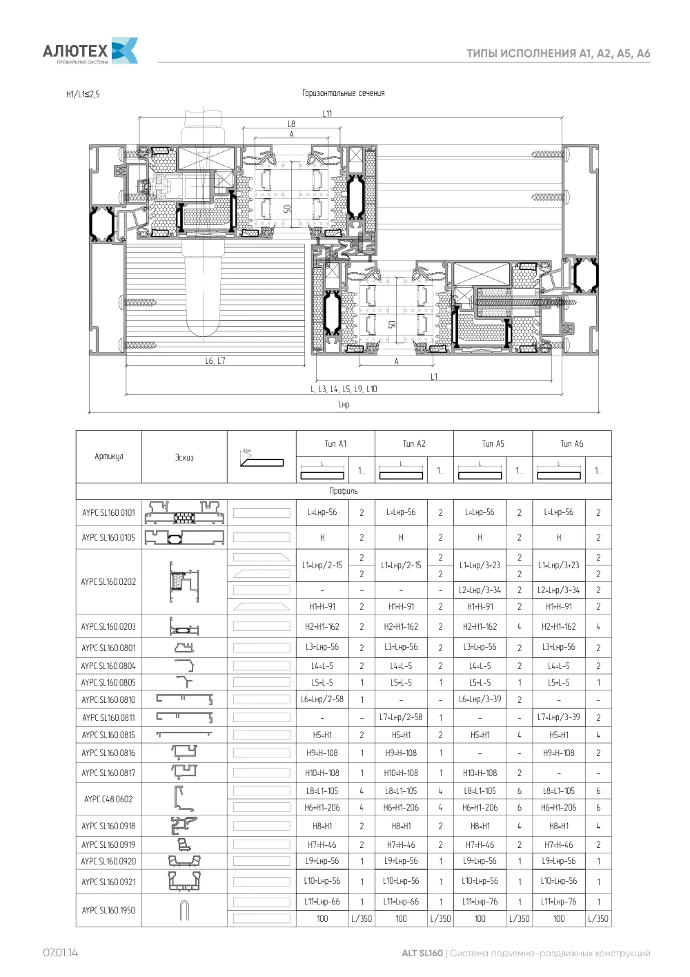 NEW! Технический каталог ALT SL160 — страница 07.01.14