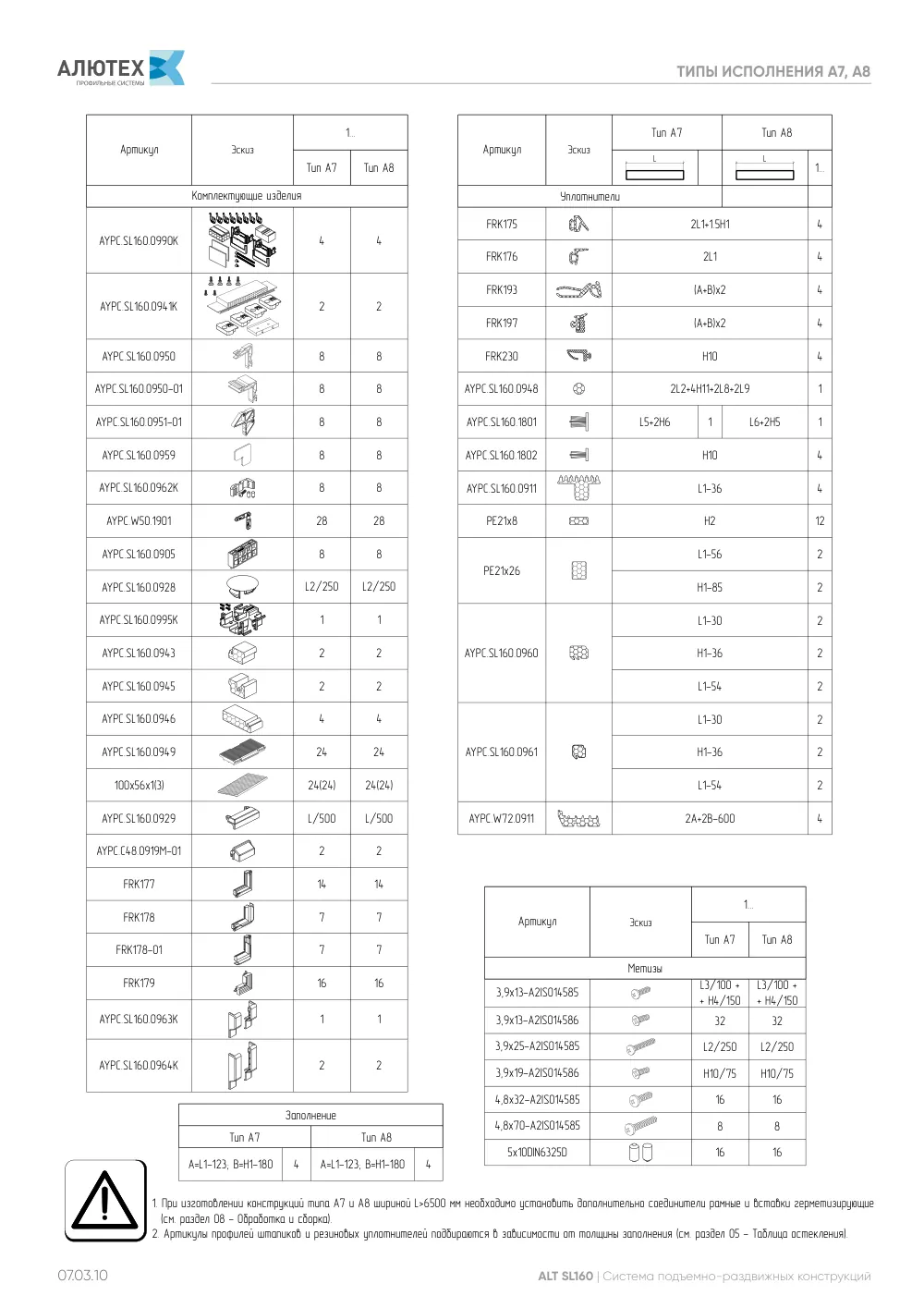 NEW! Технический каталог ALT SL160 — страница 07.03.10