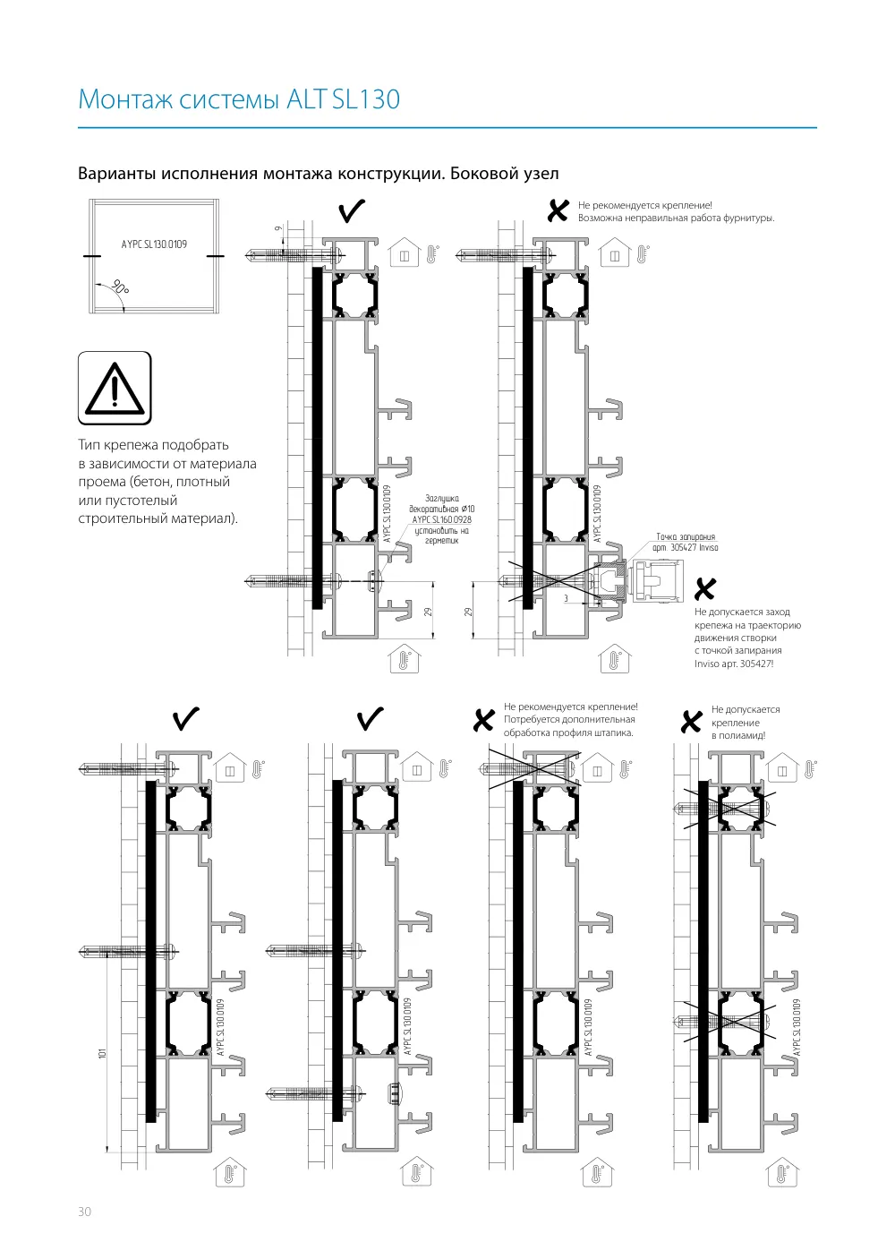 Монтажная инструкция ALT SL130 — страница p30