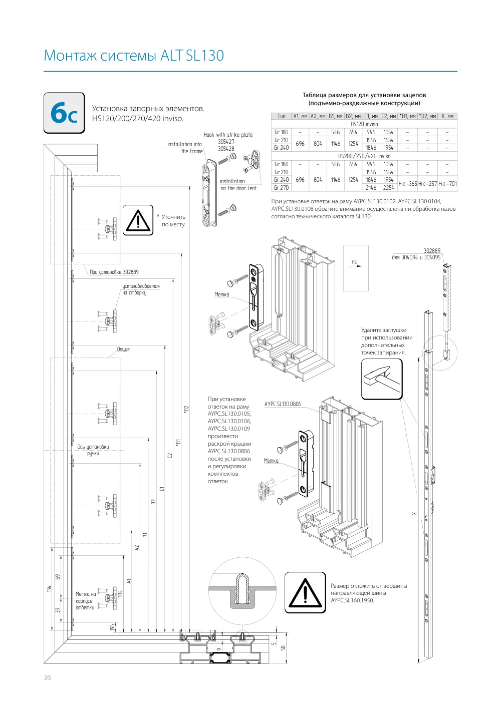 Монтажная инструкция ALT SL130 — страница p36